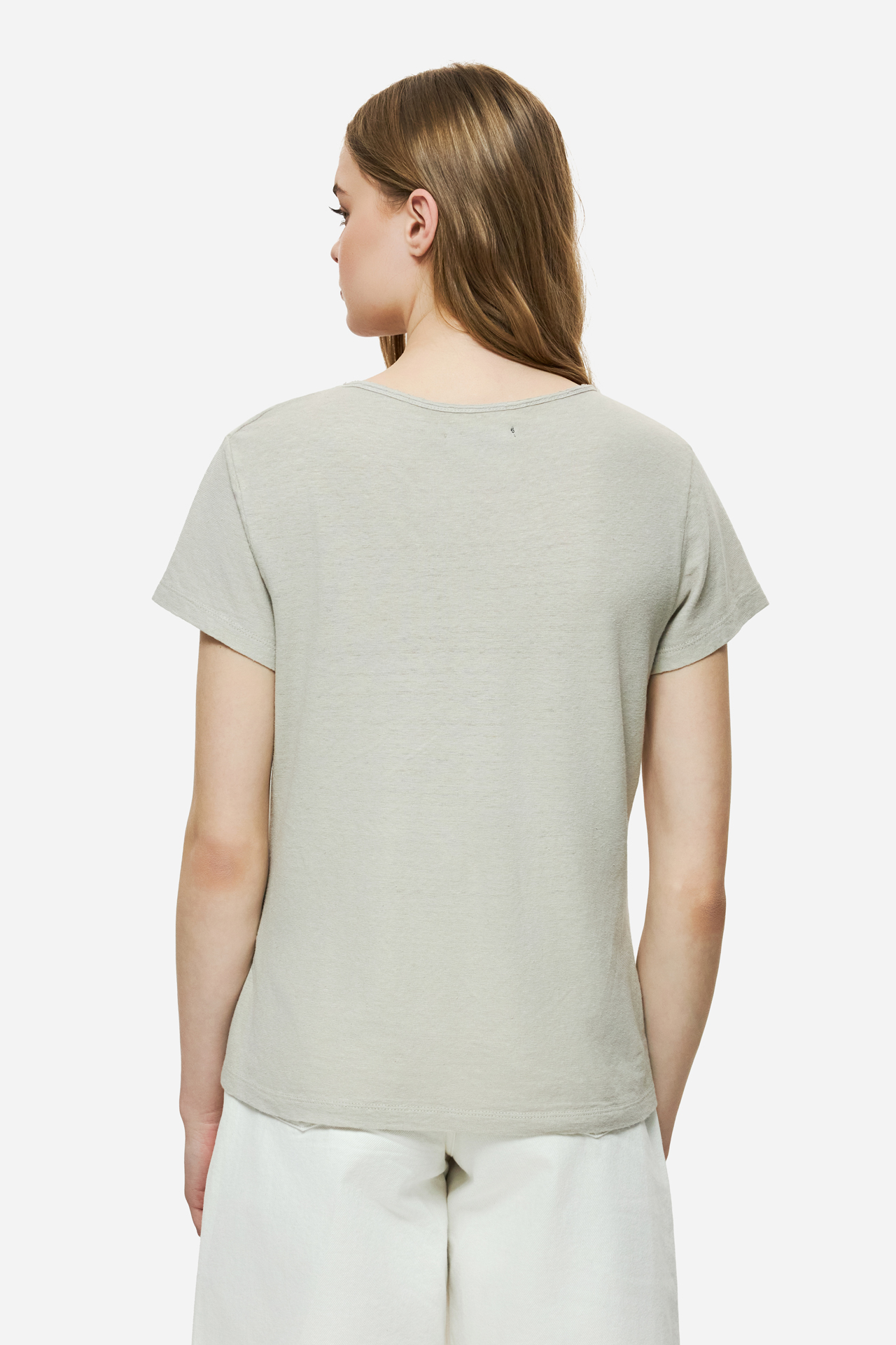 DIRTY LAUNDRY - V-Neck Linen Blend T-Shirt