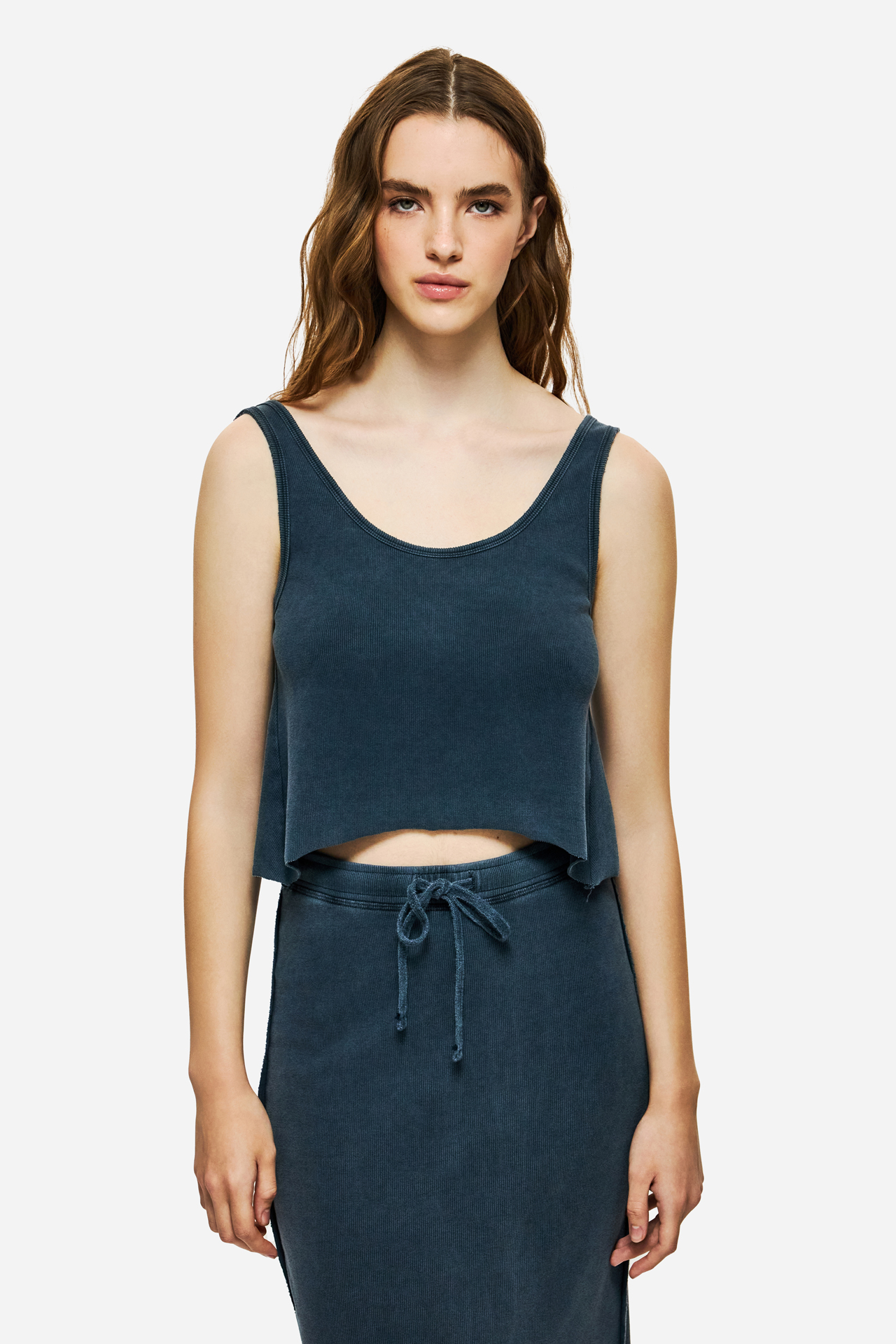 DIRTY LAUNDRY - Cropped Tank Top With Raw Edges