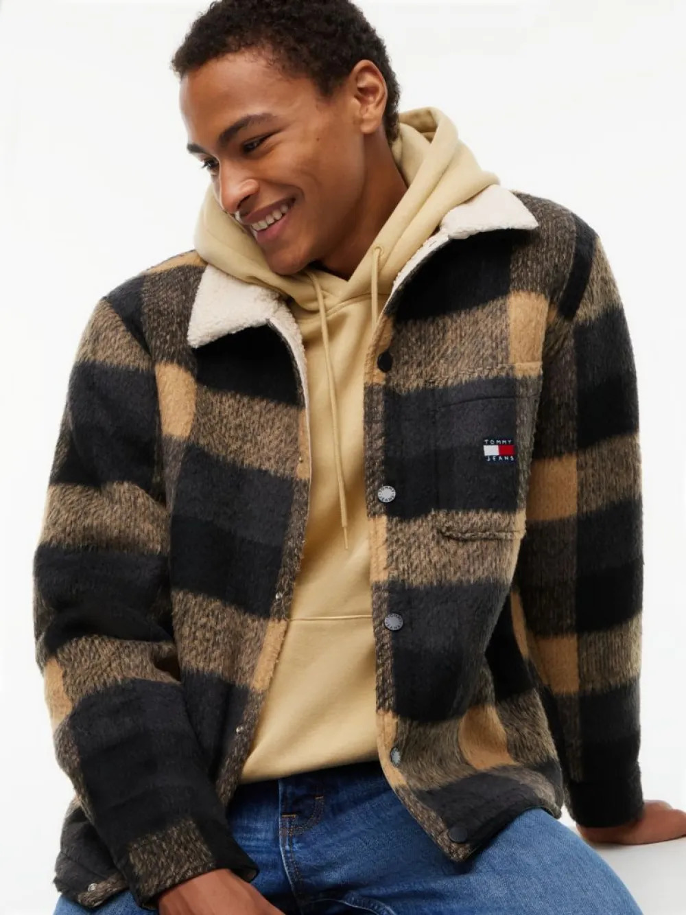 TOMMY HILFIGER JEANS - Teddy Collar Brushed Shack