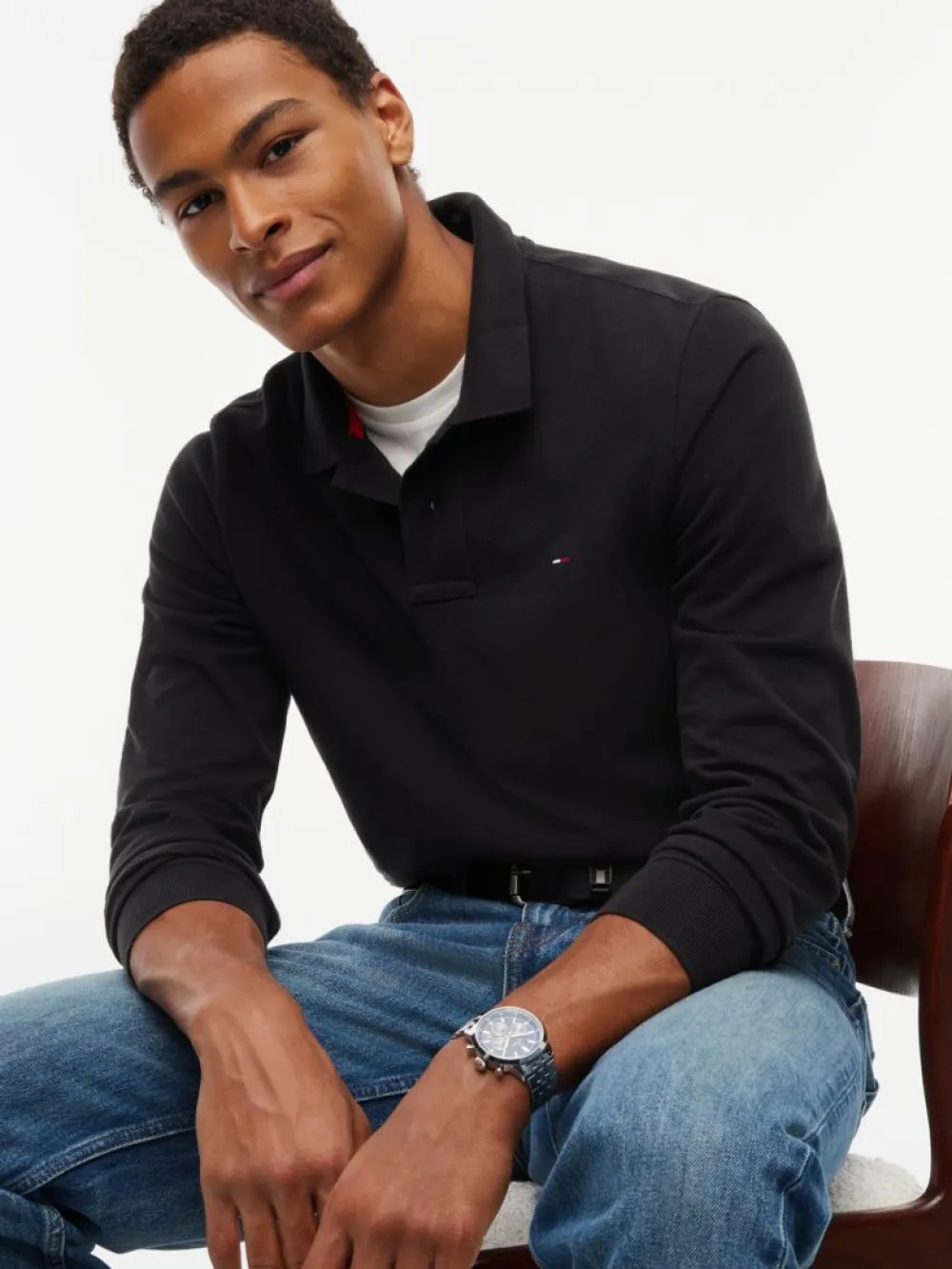 TOMMY HILFIGER JEANS - Regular Fit Long Sleeve Polo