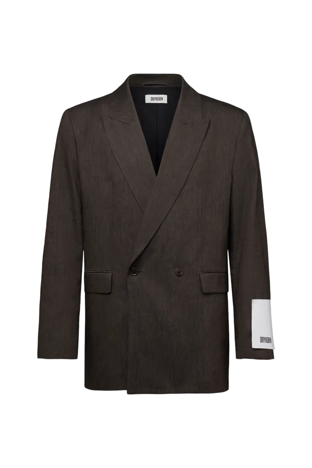 DRYKORN - Double-Breasted Oversized Linen-Blend Blazer
