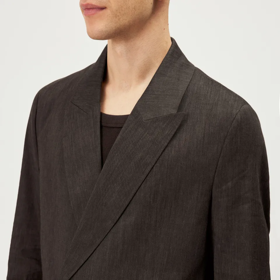DRYKORN - Double-Breasted Oversized Linen-Blend Blazer