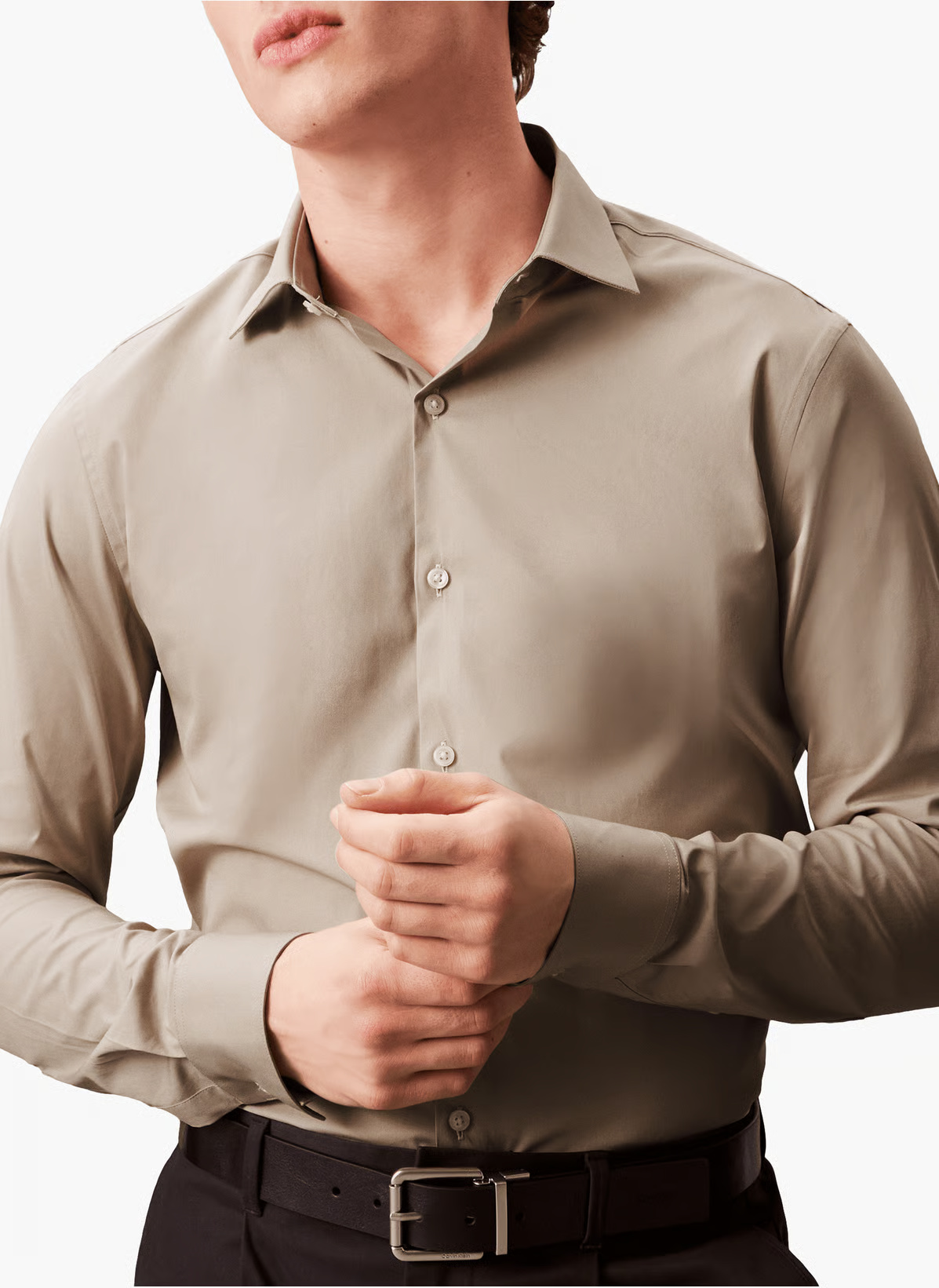 CALVIN KLEIN - Slim Linen Shirt