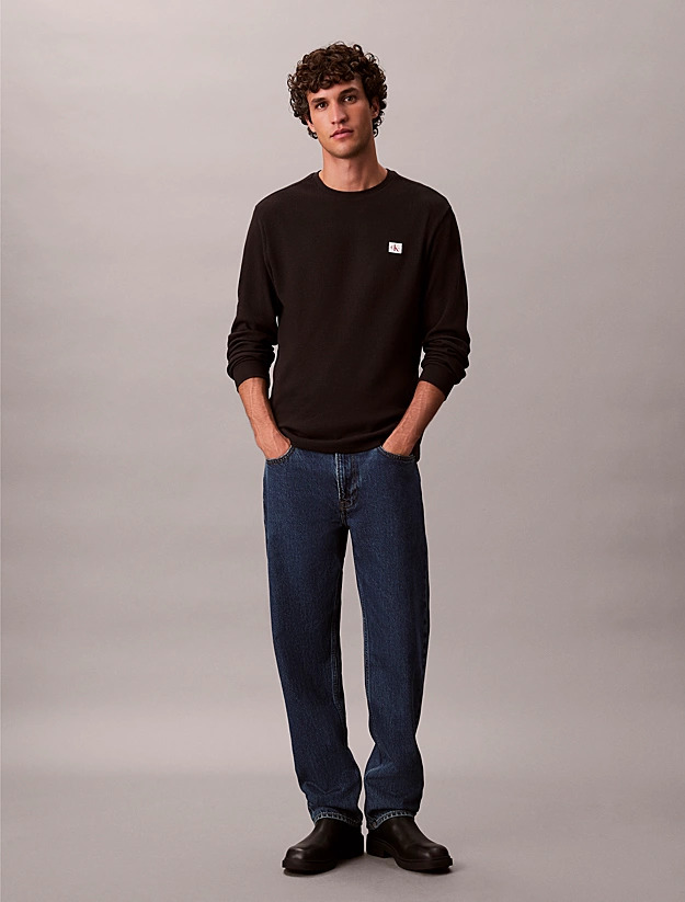 CALVIN KLEIN JEANS - Long Sleeve Waffle T-shirt