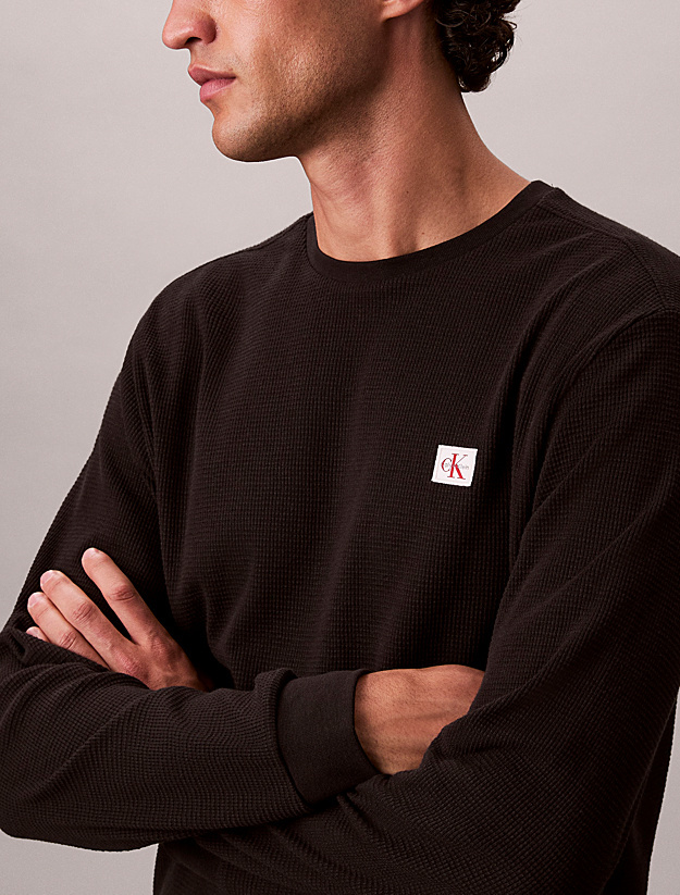 CALVIN KLEIN JEANS - Long Sleeve Waffle T-shirt