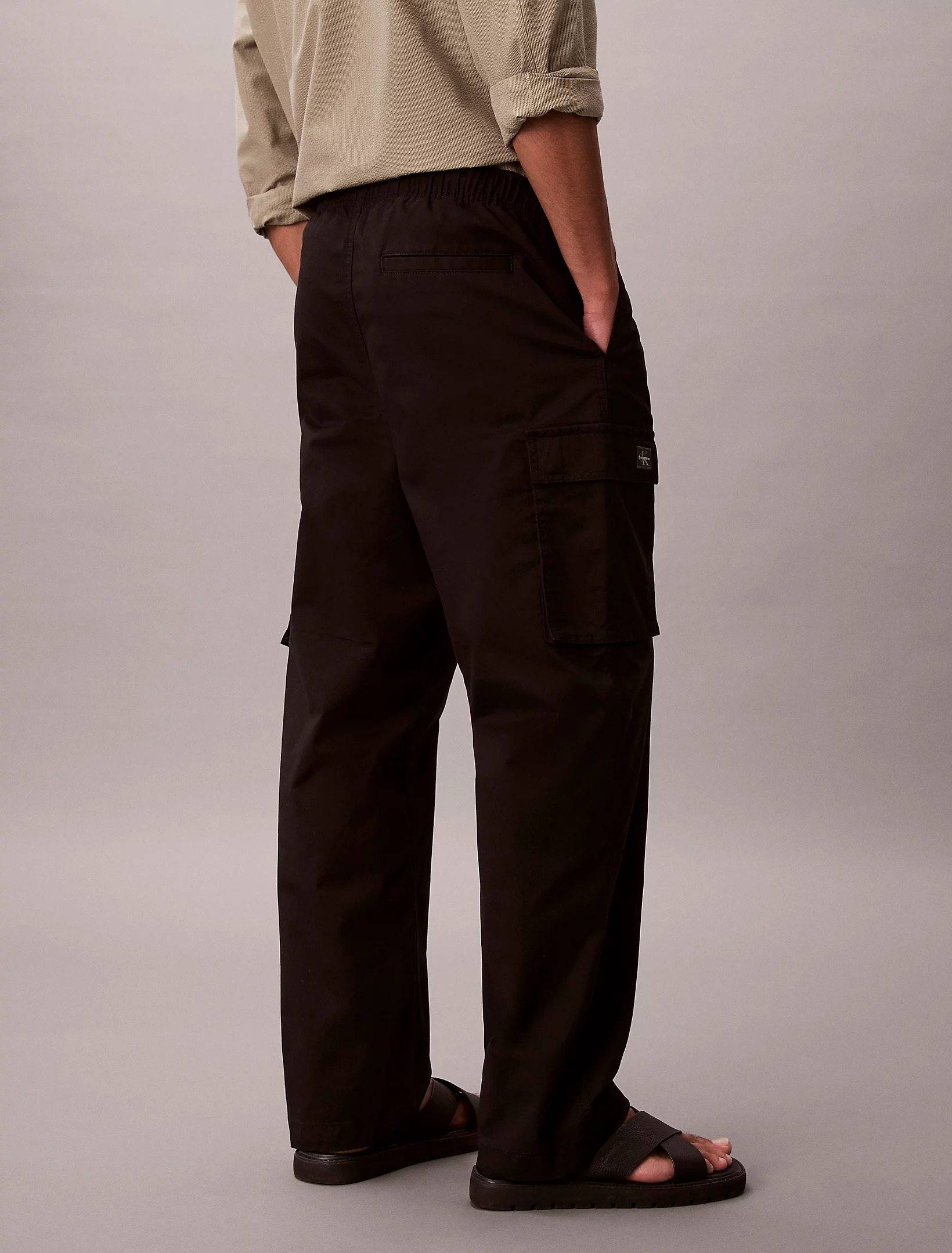 CALVIN KLEIN JEANS - Straight Cotton Twill Cargo Trousers