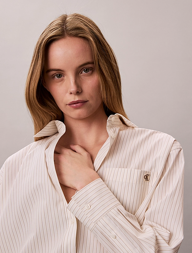 CALVIN KLEIN JEANS - Relaxed Cotton Poplin Stripe Shirt