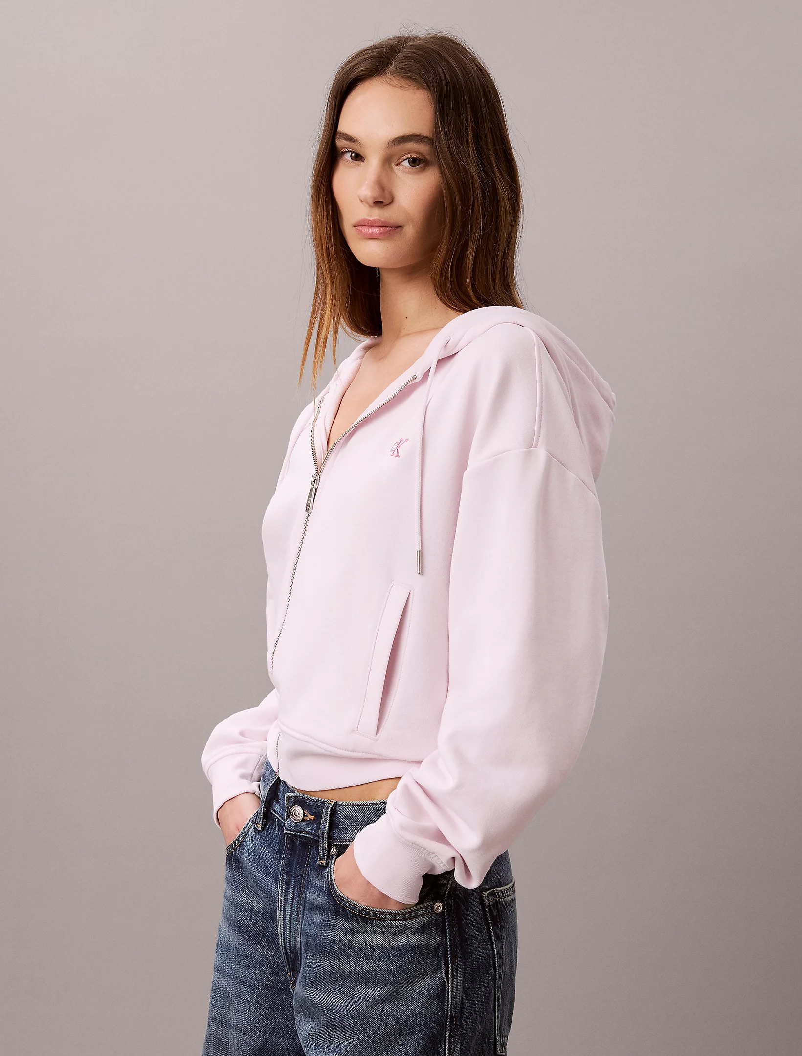 CALVIN KLEIN JEANS - Monogram Terry Crop Relaxed