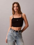 Woven Label Baby Rib Crop