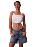 Woven Label Baby Rib Crop
