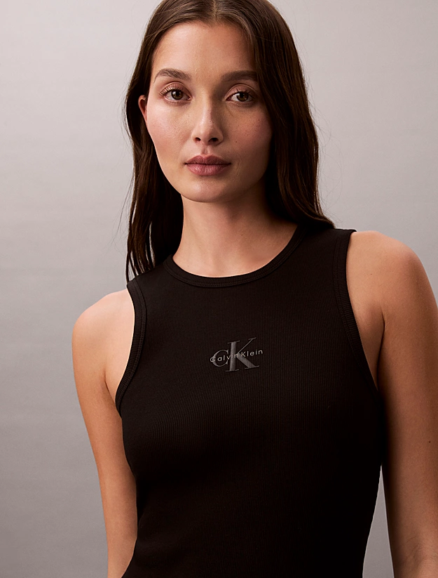 CALVIN KLEIN JEANS - Monogram Rib Midi Tank Dress