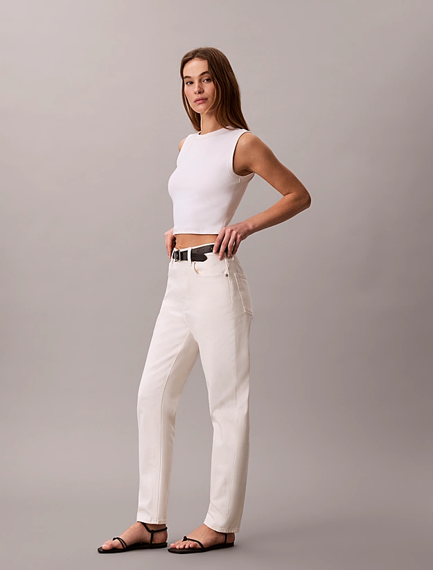 CALVIN KLEIN JEANS - Mom Jean Chalk White