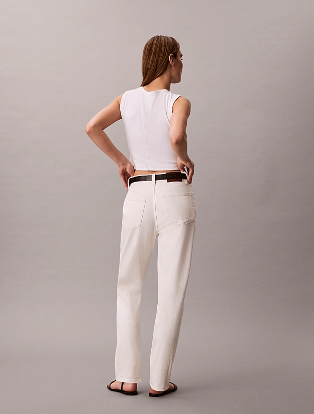 CALVIN KLEIN JEANS - Mom Jean Chalk White