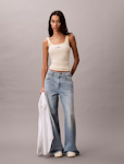 Striped Monologo Scoop Rib Tank