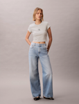 Striped Monologo Baby Rib Tee