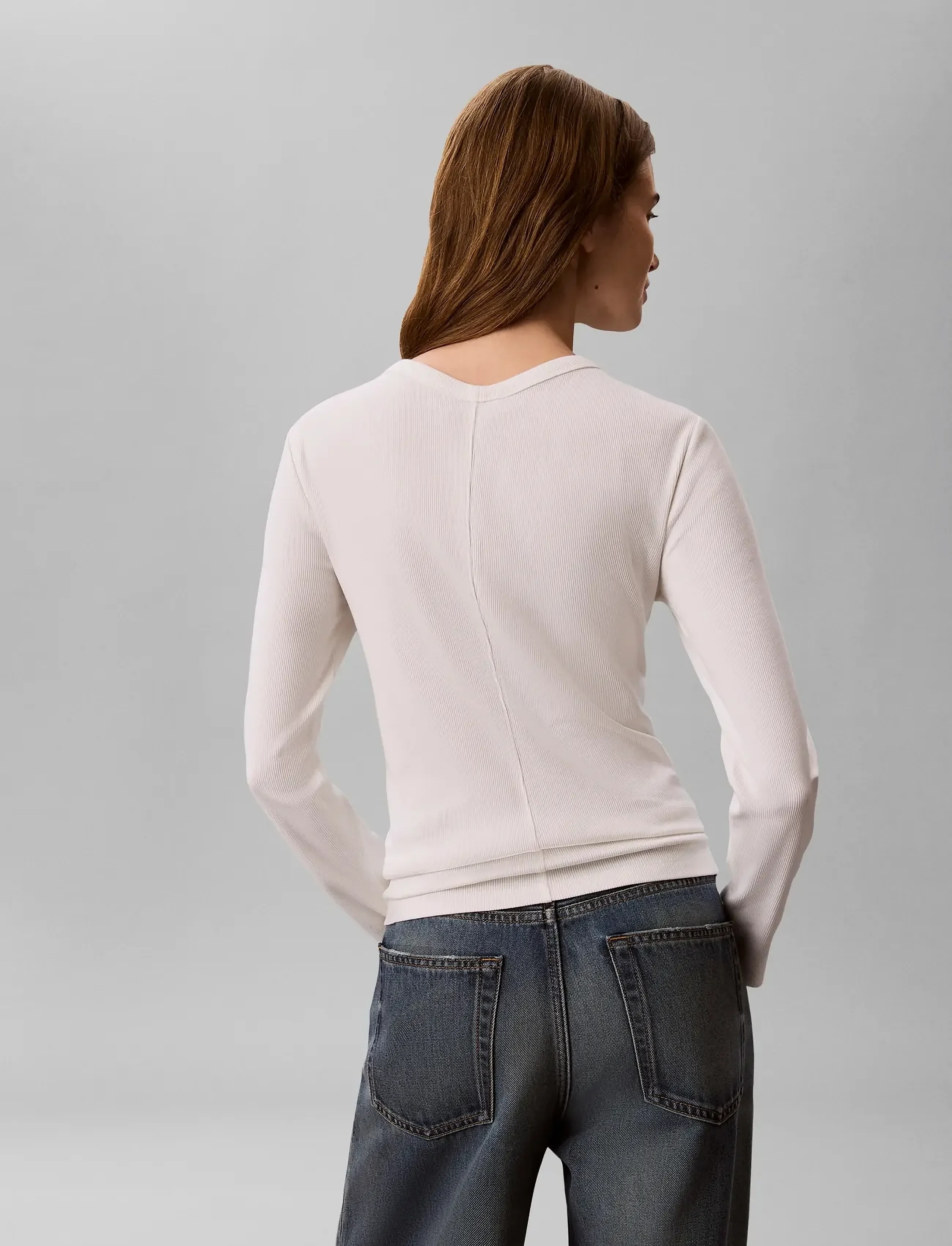 CALVIN KLEIN JEANS - Woven Label Baby Rib Button