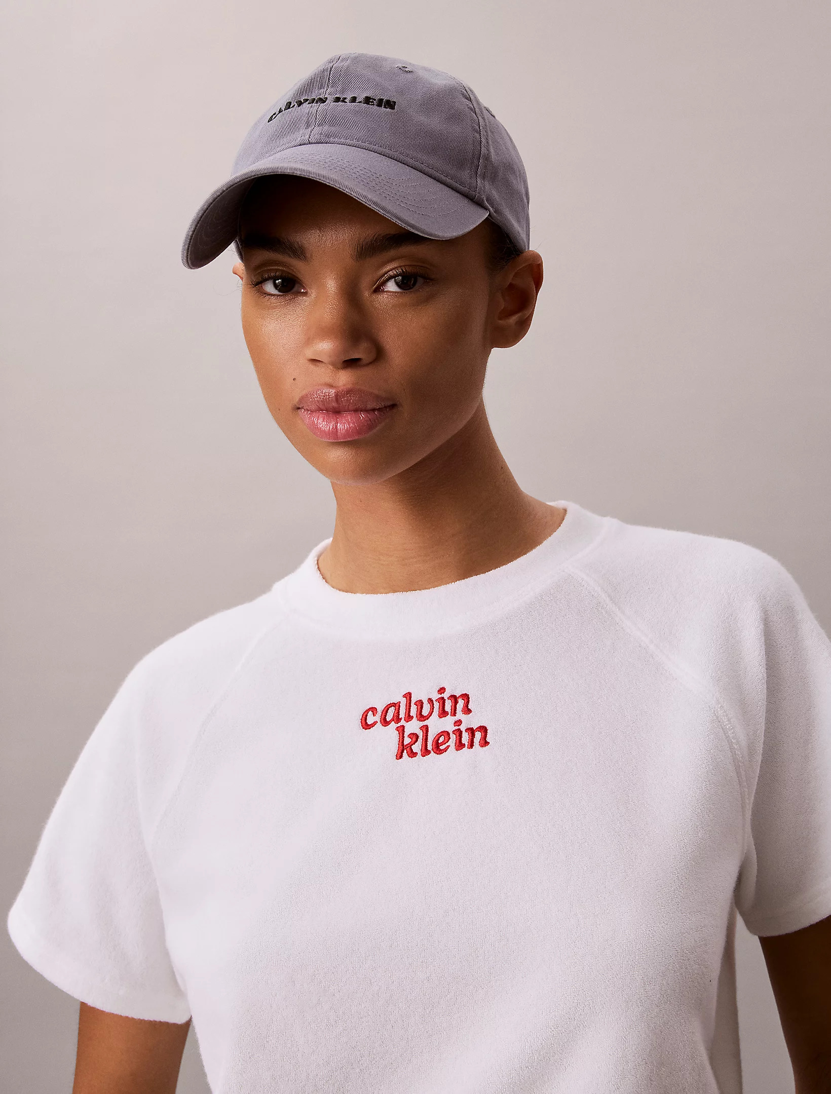 CALVIN KLEIN JEANS - Towel Terry Cropped Sweatsh