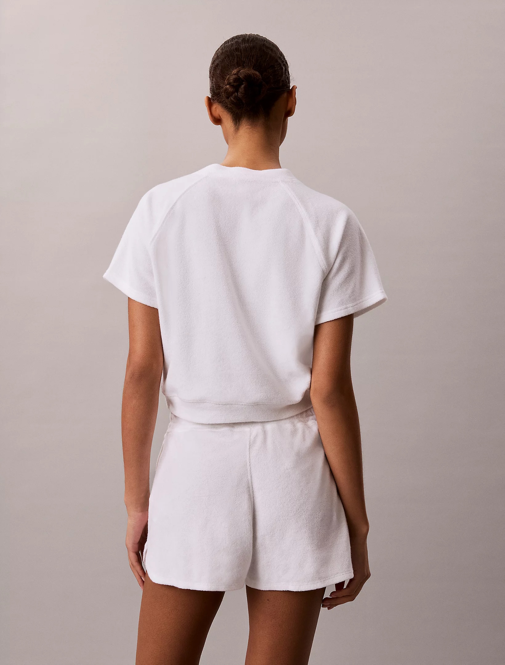 CALVIN KLEIN JEANS - Towel Terry Cropped Sweatsh