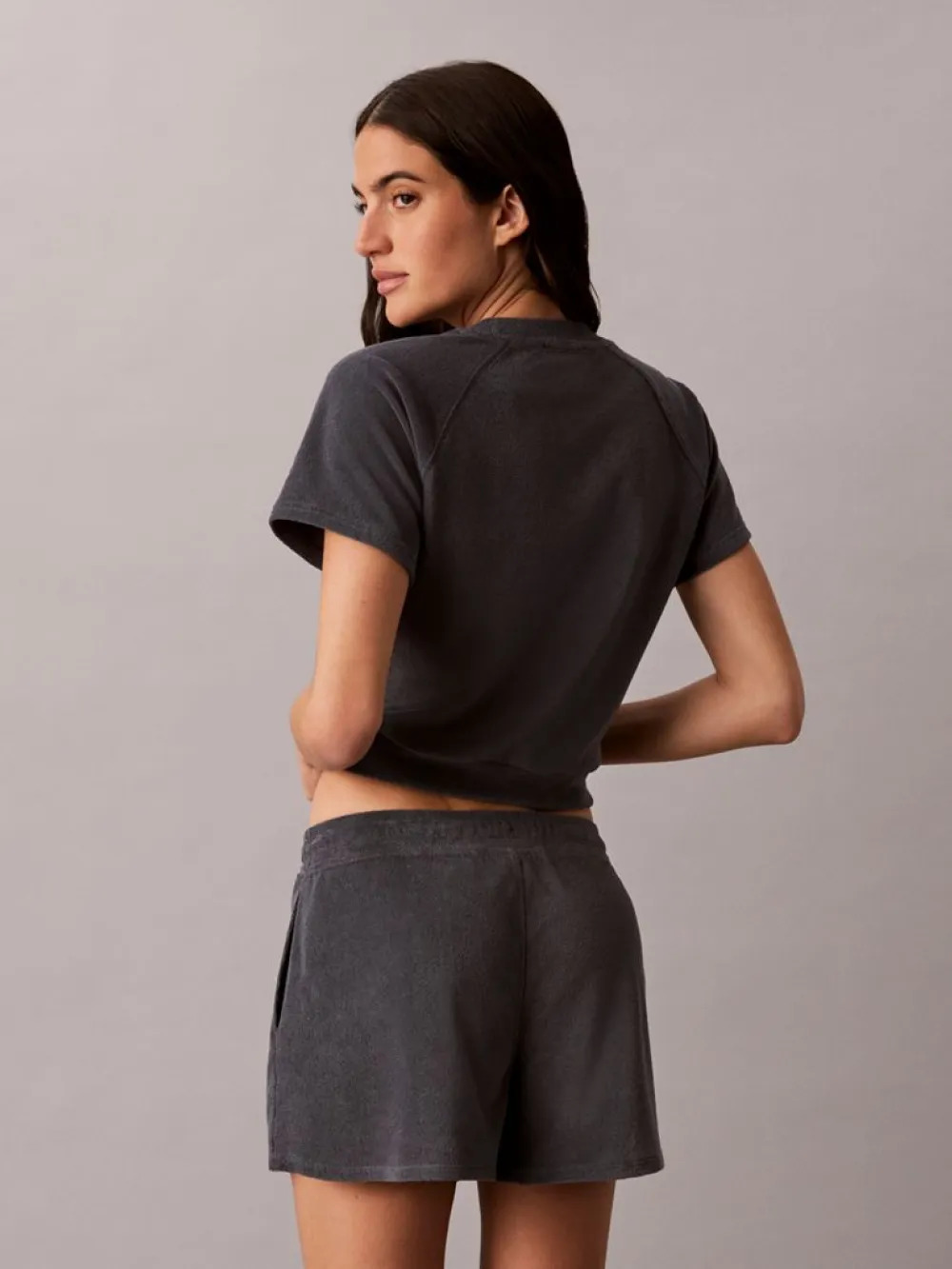 CALVIN KLEIN JEANS - Towel Terry Cropped Sweatsh