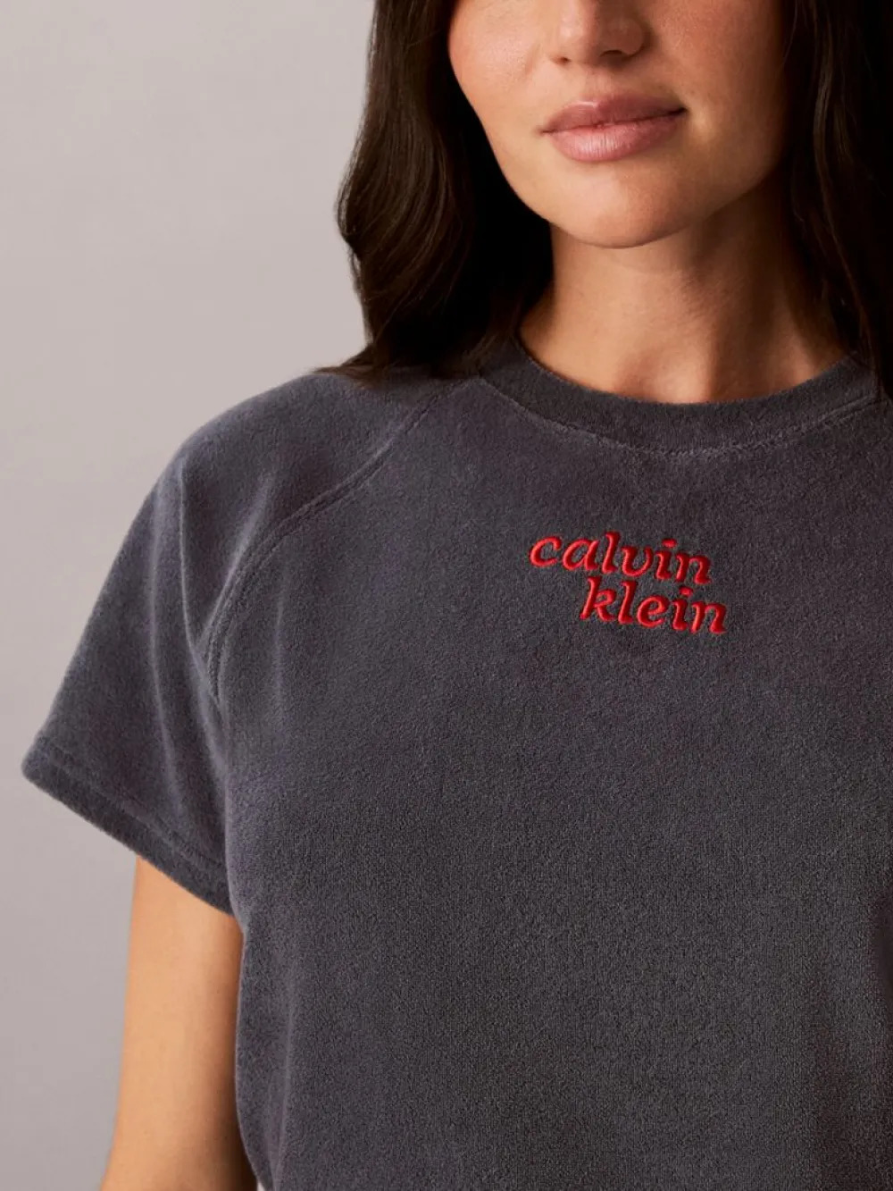 CALVIN KLEIN JEANS - Towel Terry Cropped Sweatsh