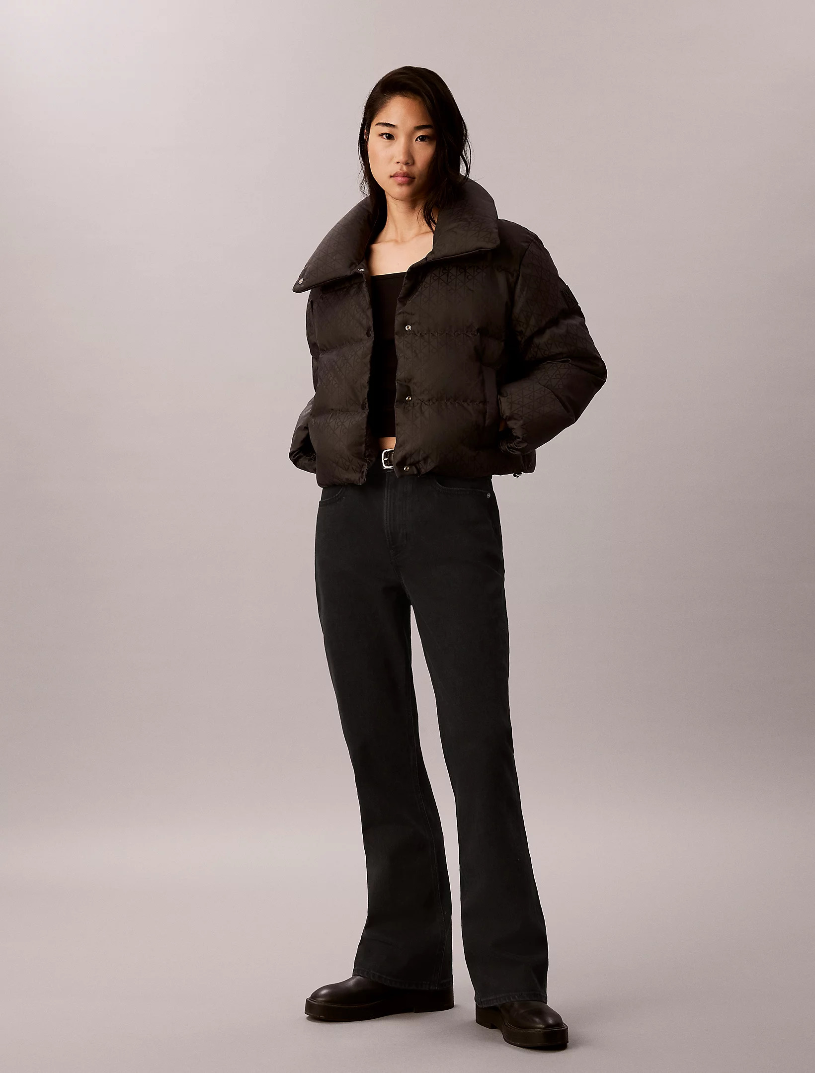 CALVIN KLEIN JEANS - Jacquard Short Down Puffer