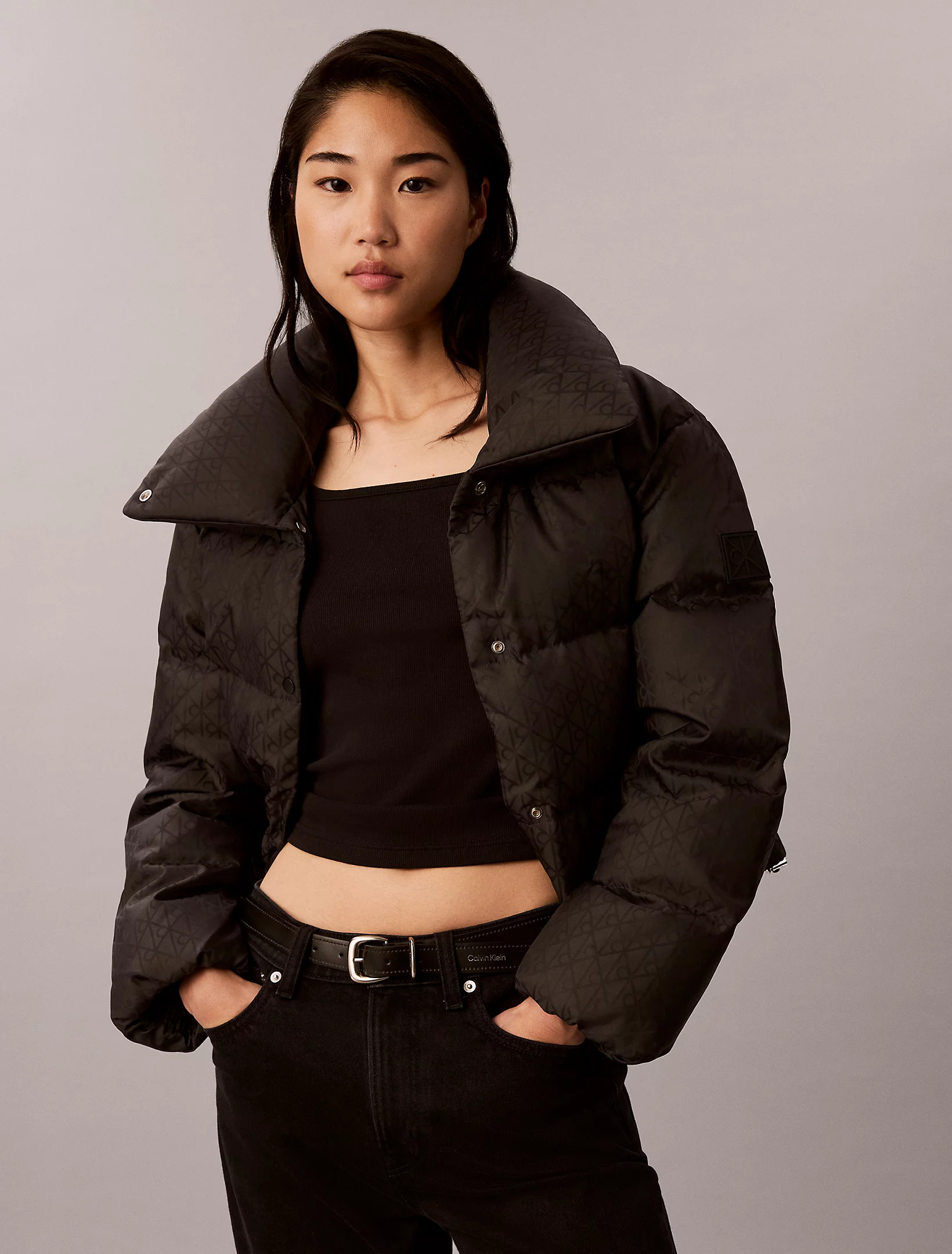CALVIN KLEIN JEANS - Jacquard Short Down Puffer