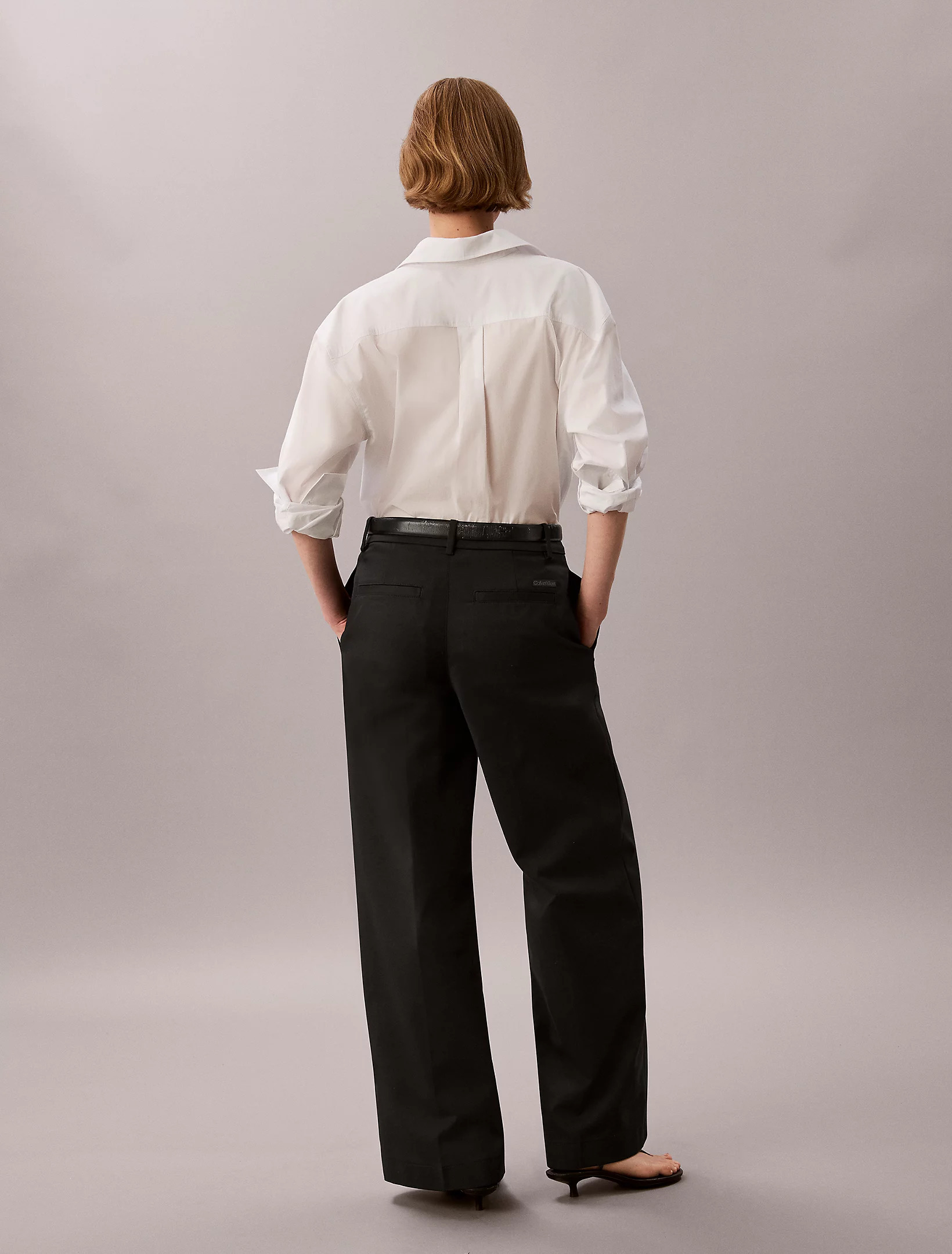 CALVIN KLEIN JEANS - Stretch Chino Wide Leg Pant