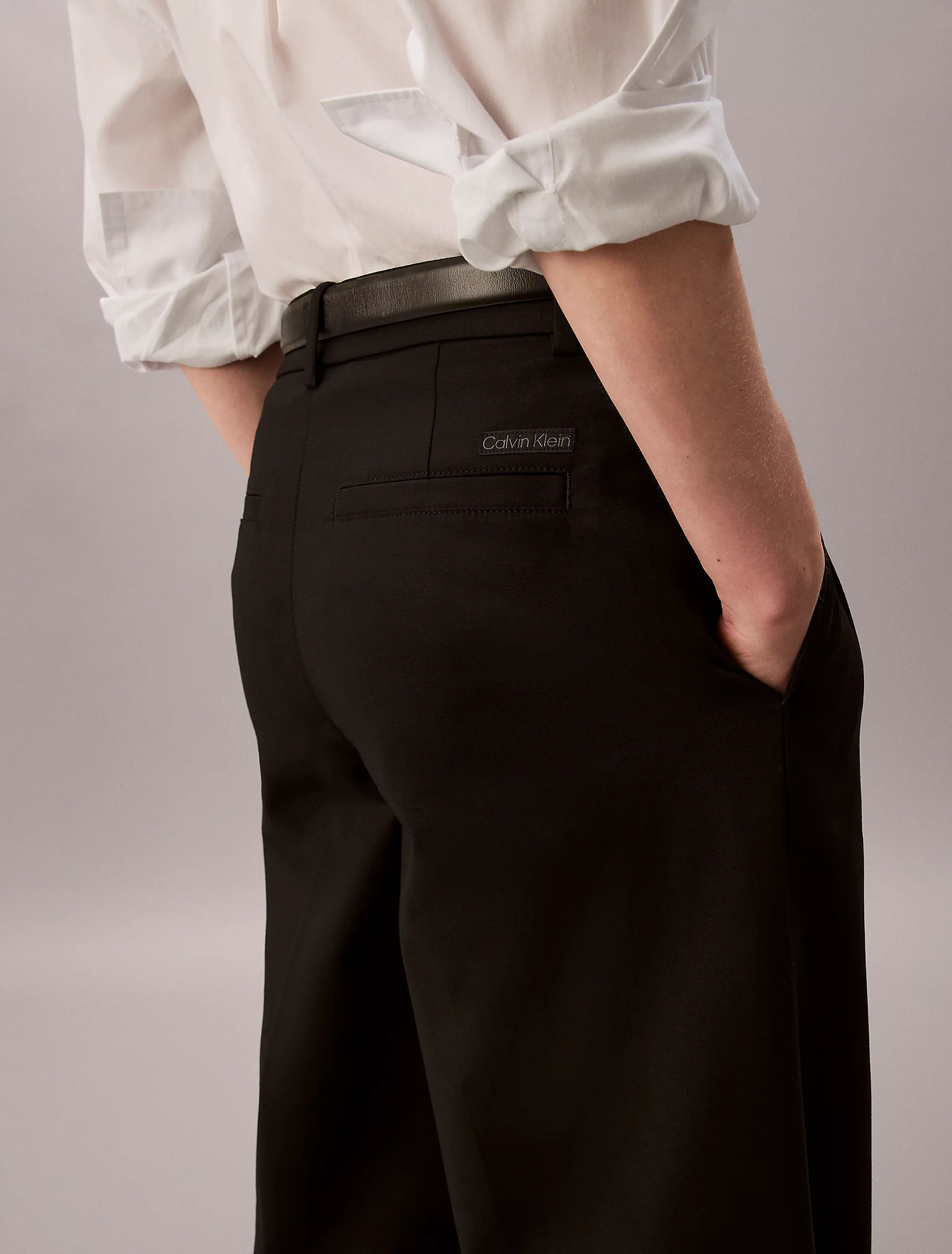 CALVIN KLEIN JEANS - Stretch Chino Wide Leg Pant