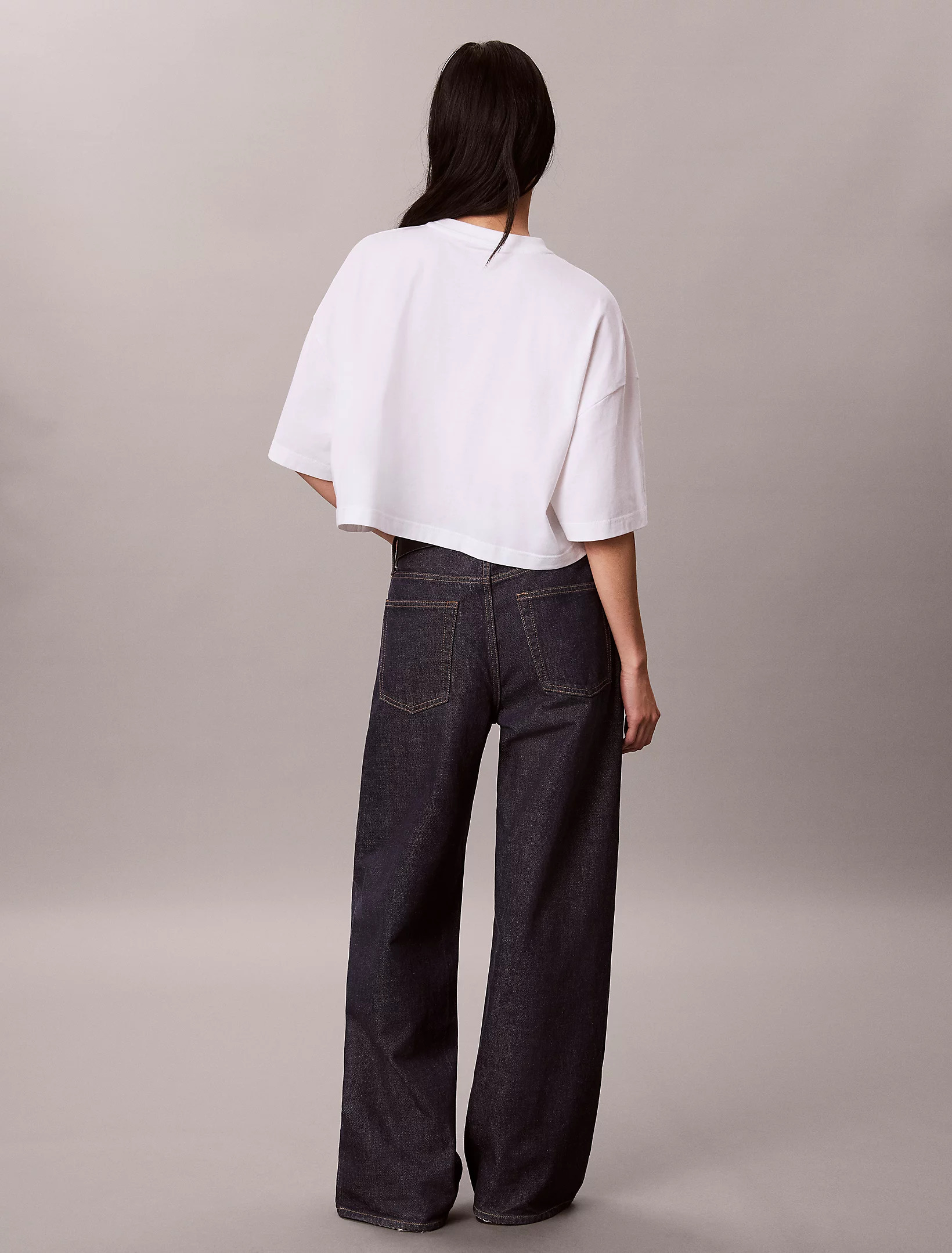 CALVIN KLEIN JEANS - Os Cropped Denim Applique Mono