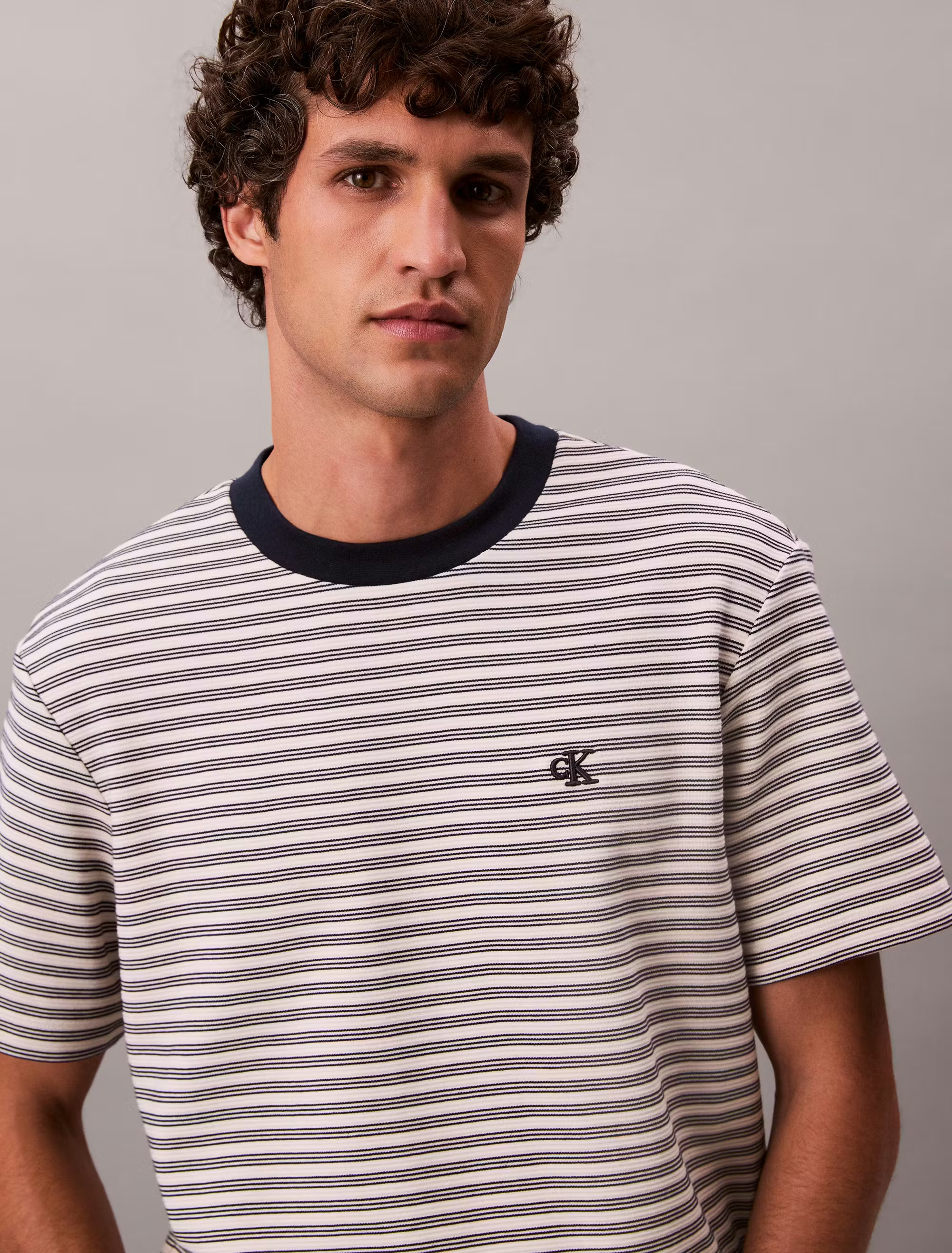CALVIN KLEIN - Striped Ottoman Tee