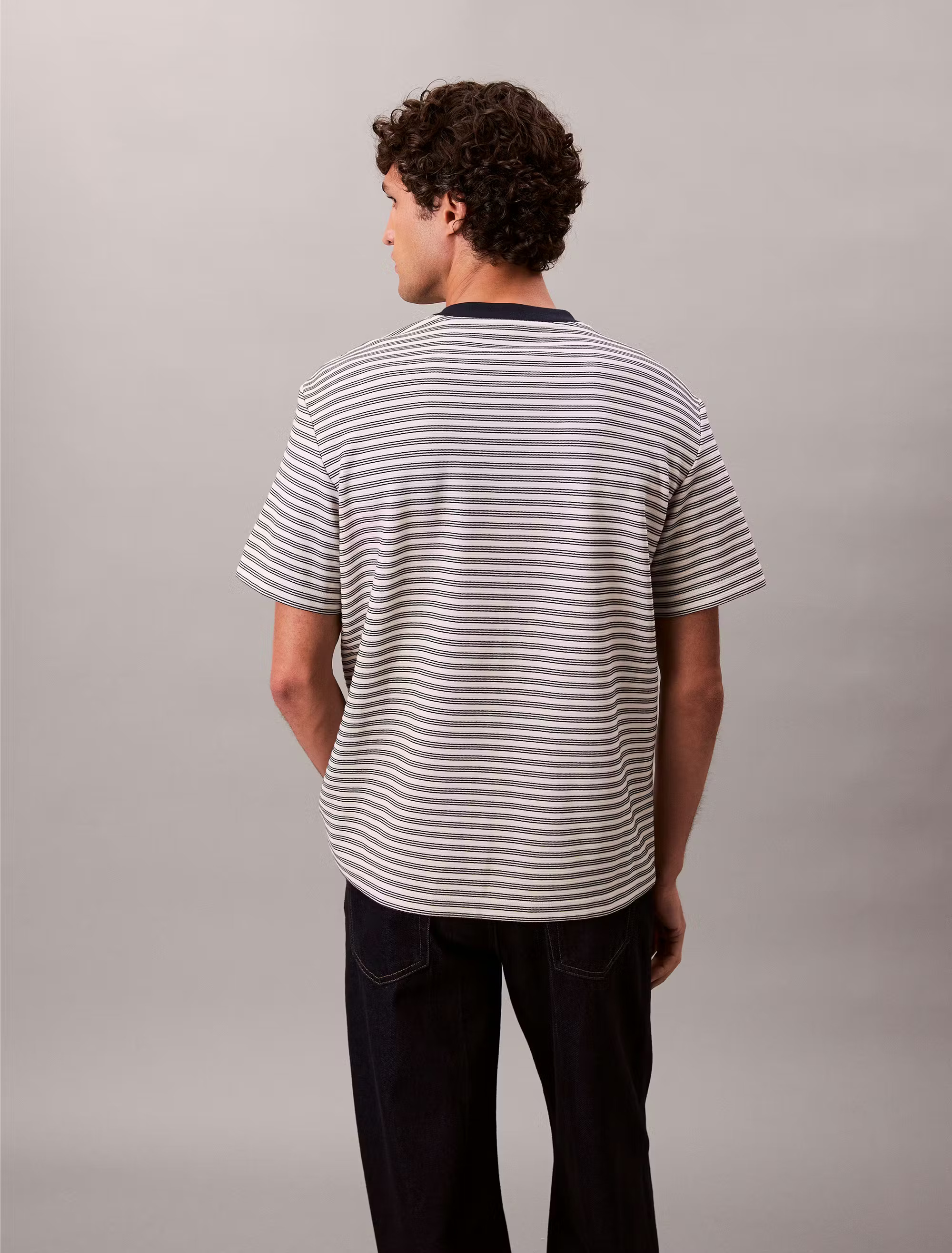 CALVIN KLEIN - Striped Ottoman Tee