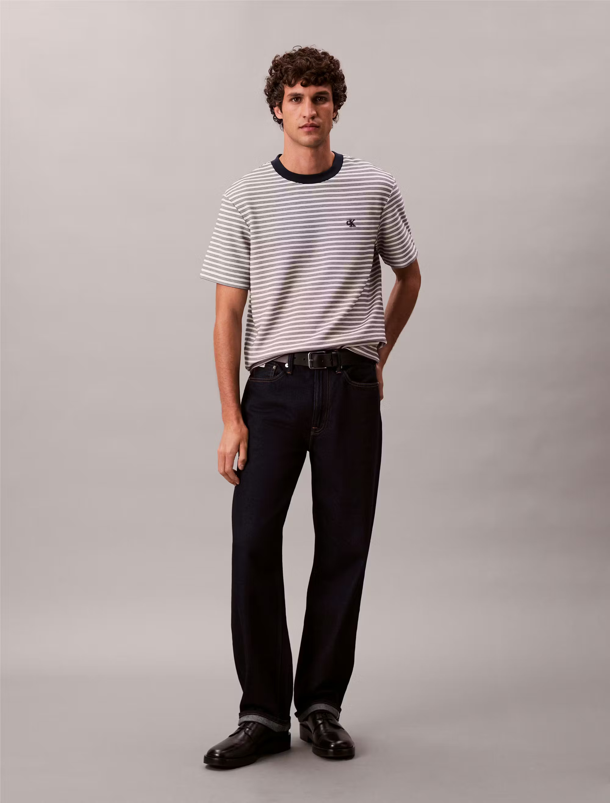 CALVIN KLEIN - Striped Ottoman Tee