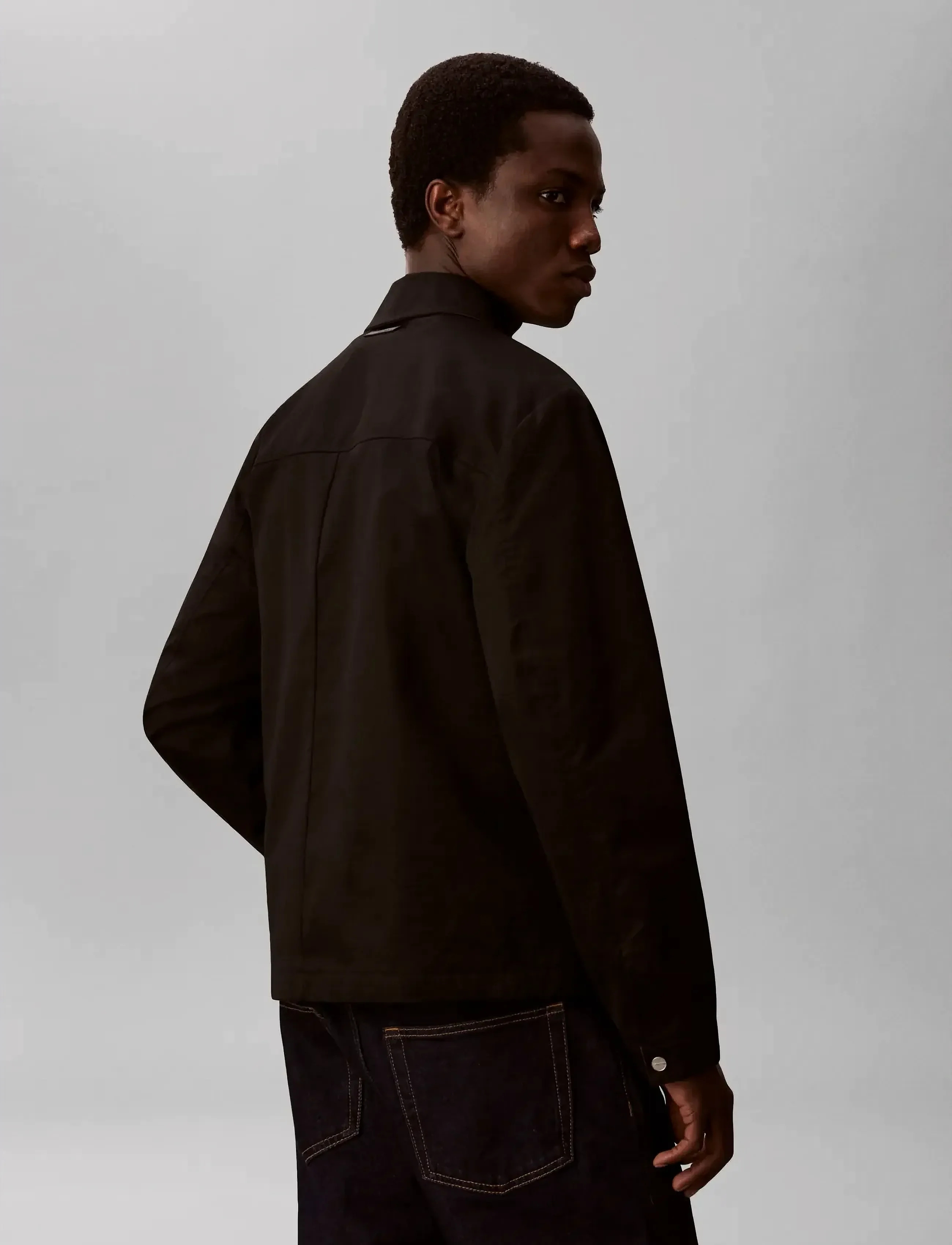 CALVIN KLEIN - Cotton Wing Collar Shirt Jacket