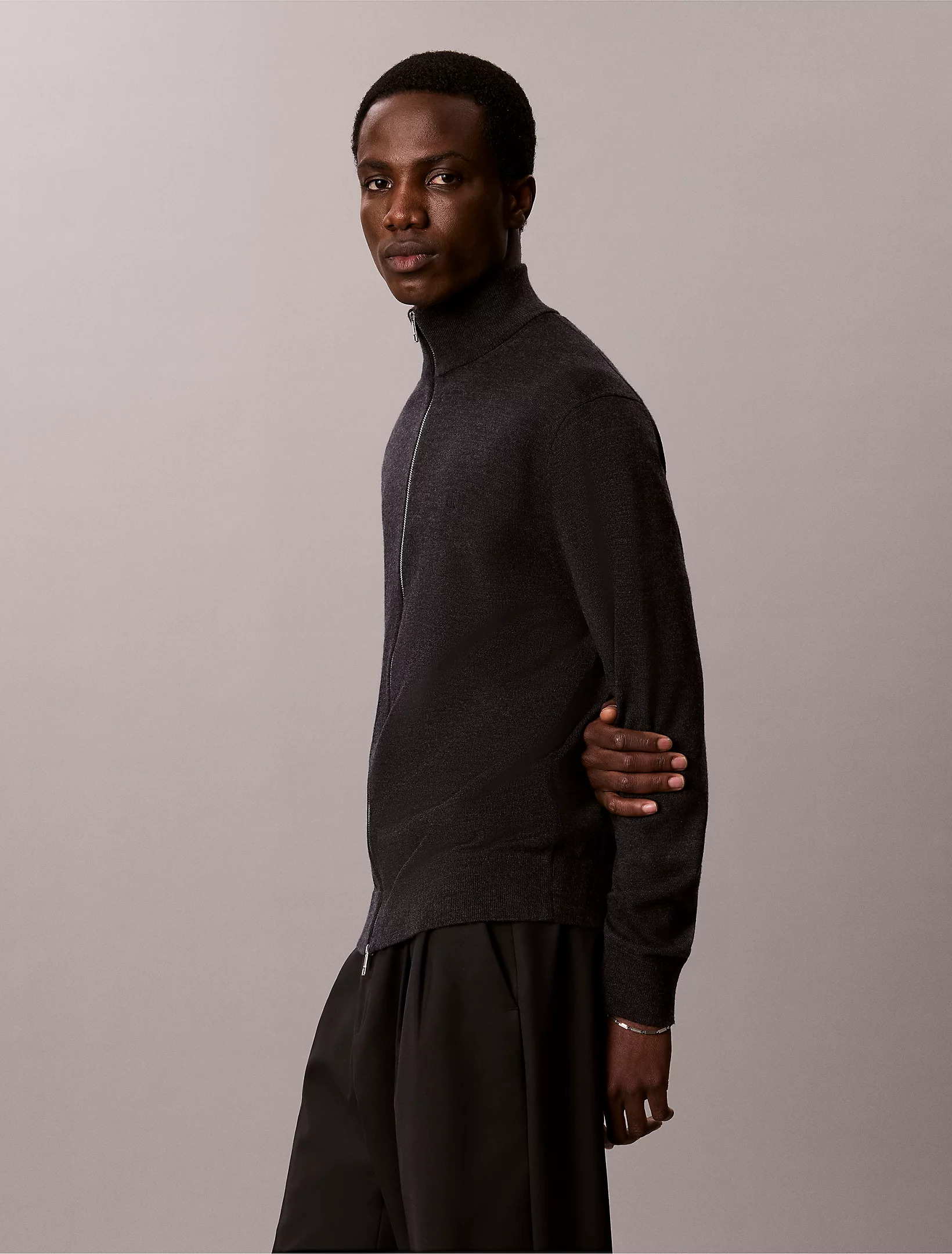 CALVIN KLEIN - 100% Merino Full Zip 14GG
