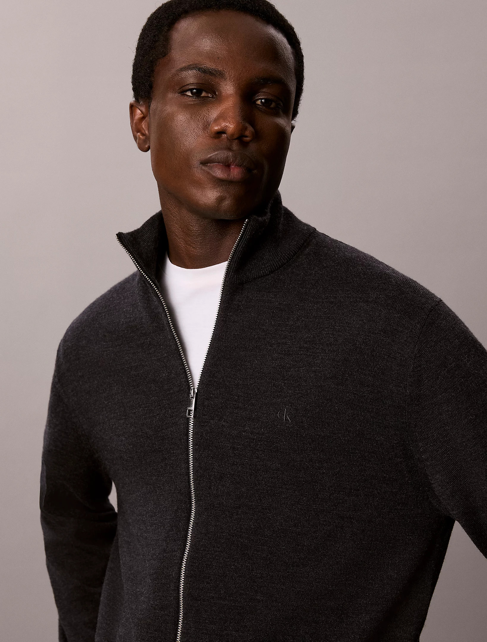 CALVIN KLEIN - 100% Merino Full Zip 14GG
