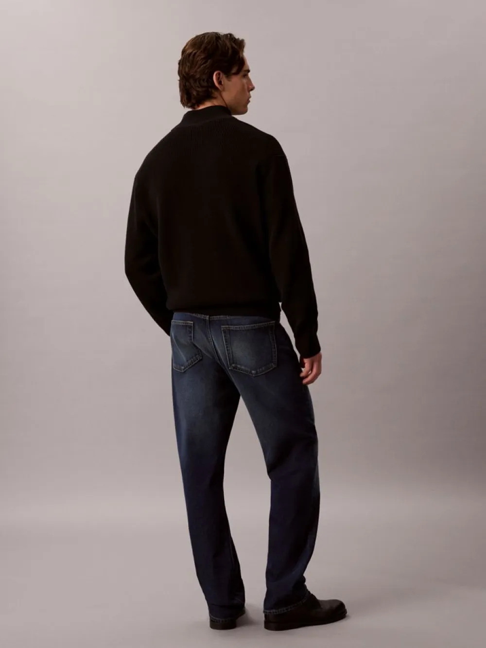 CALVIN KLEIN JEANS - Classic Cotton Waffle Hzip Sweater 9G