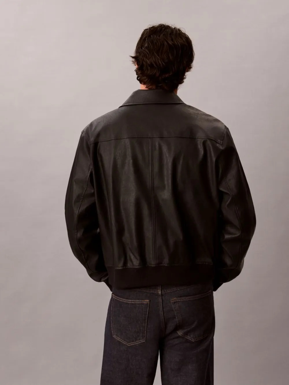 CALVIN KLEIN JEANS - Faux Leather Bomber Jacket
