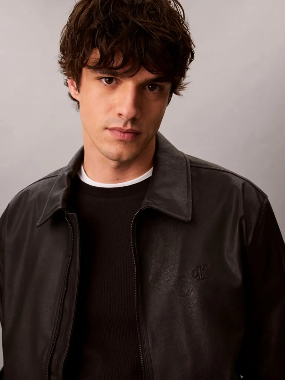 CALVIN KLEIN JEANS - Faux Leather Bomber Jacket