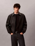 Faux Leather Bomber Jacket