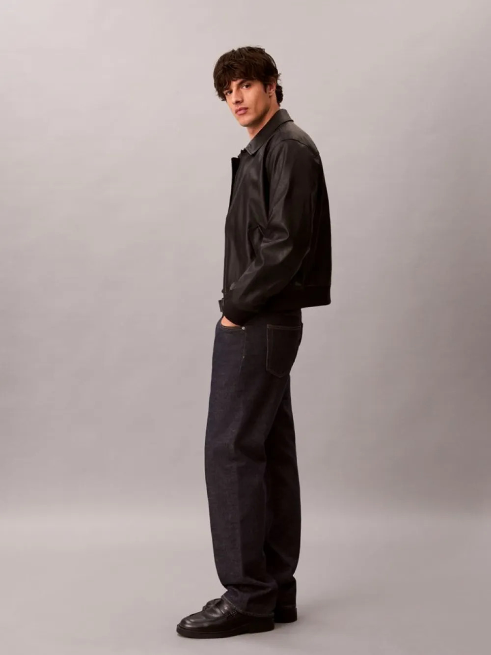 CALVIN KLEIN JEANS - Faux Leather Bomber Jacket
