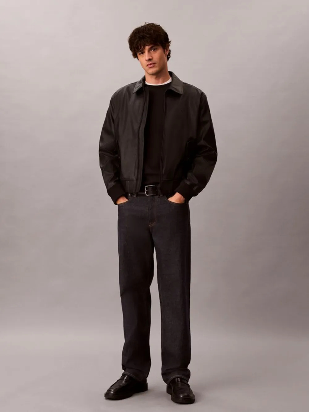 CALVIN KLEIN JEANS - Faux Leather Bomber Jacket
