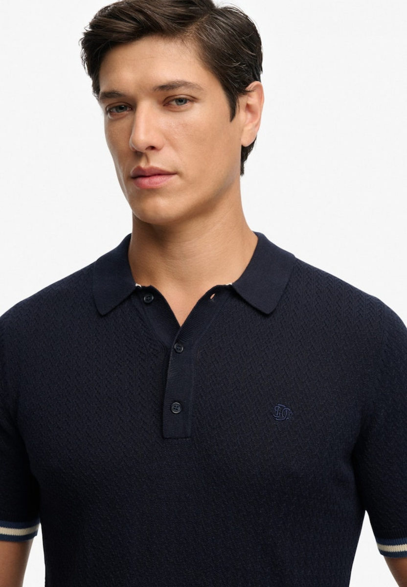 SUPERDRY - D2 Stud Knitted Texture Polo