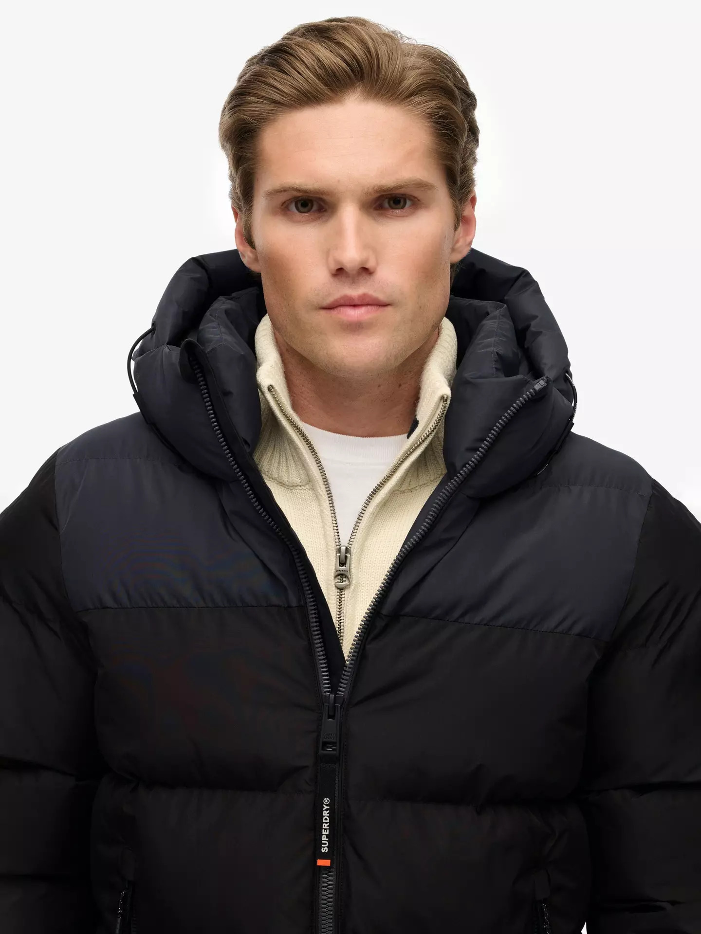 SUPERDRY - Colourblock Hooded Puffer Jacket