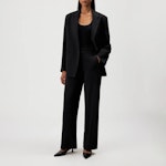 Casual Single-Breasted Twill Blazer