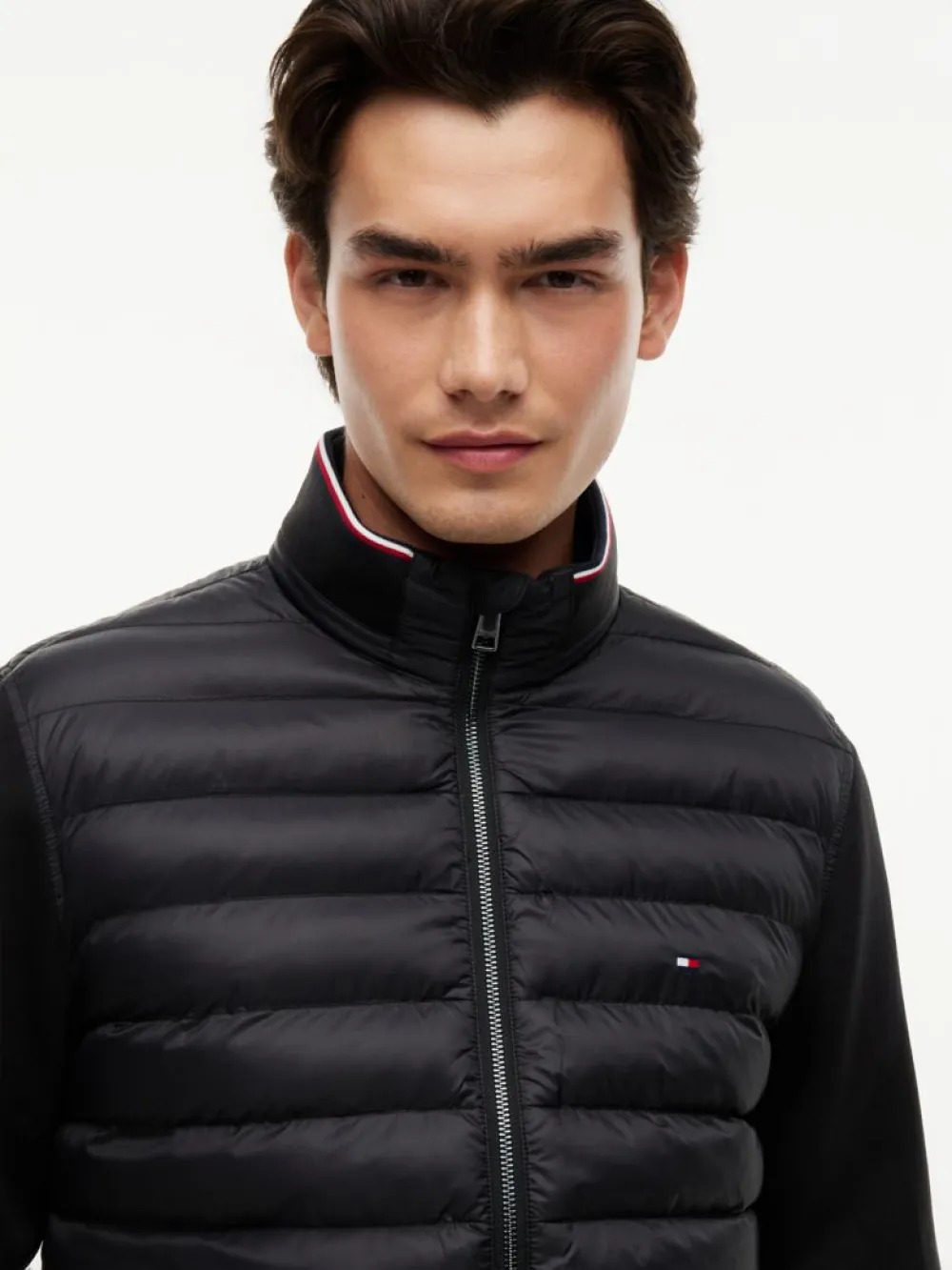 TOMMY HILFIGER - Mix Media Stand Collar
