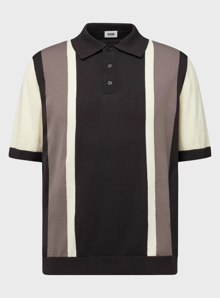 DRYKORN - Pure Cotton Block Stripe Polo Shirt