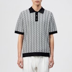 TAMIAN Relaxed Fit Knitted Polo In Cotton Jacquard