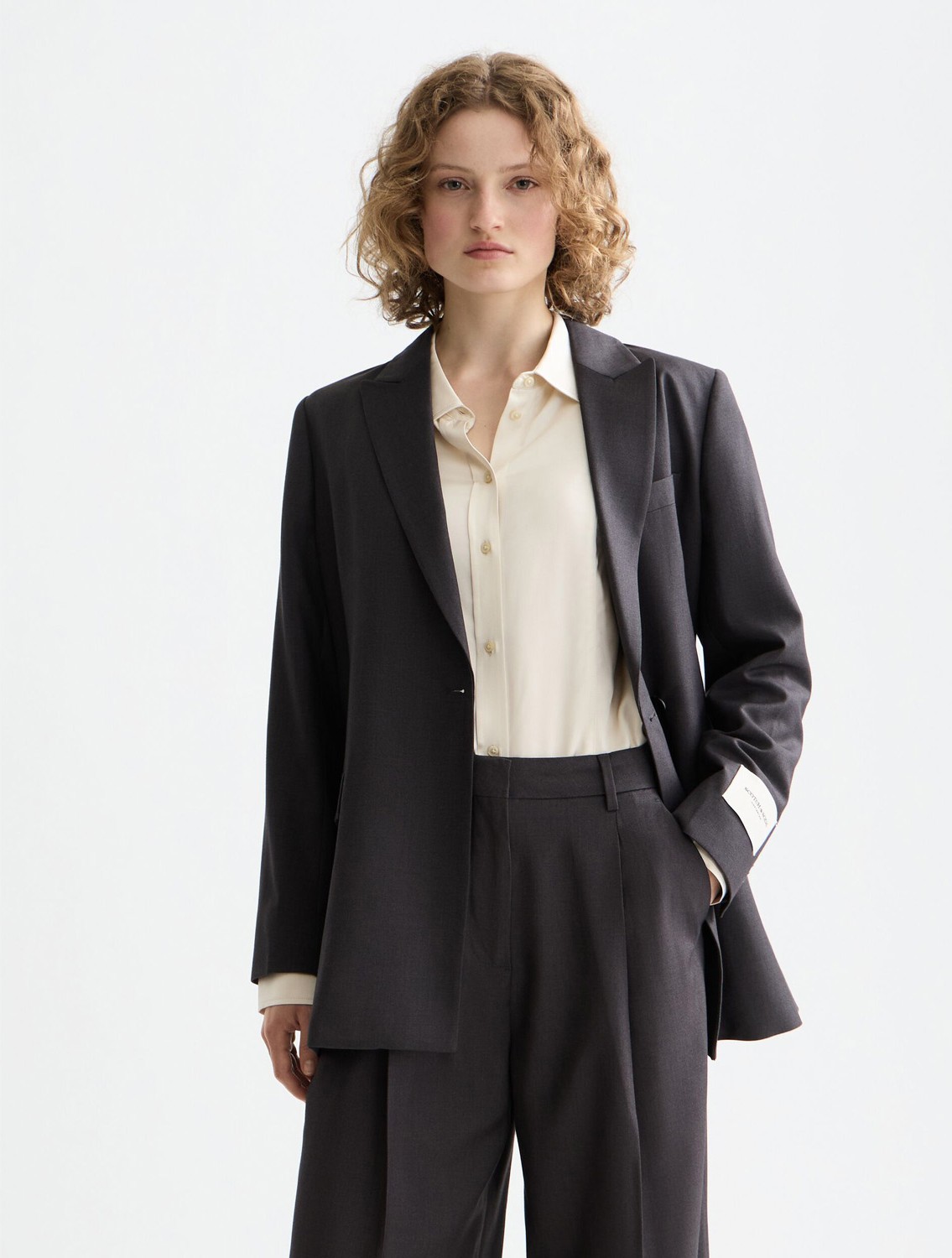 SCOTCH & SODA - Double Breasted Wool Boyfriend Blazer With Belt