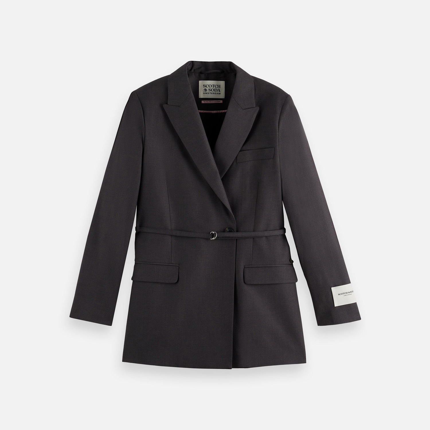 SCOTCH & SODA - Double Breasted Wool Boyfriend Blazer With Belt