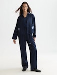 Faye - High-Rise Satin Cargo Pant